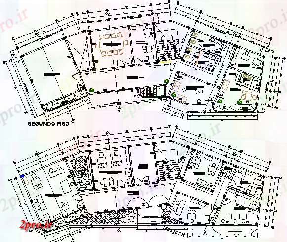 دانلود نقشه ساختمان دولتی ، سازمانی ساختمان شهرداری زمین و اولین طراحی طبقه جزئیات 9 در 27 متر (کد79214)