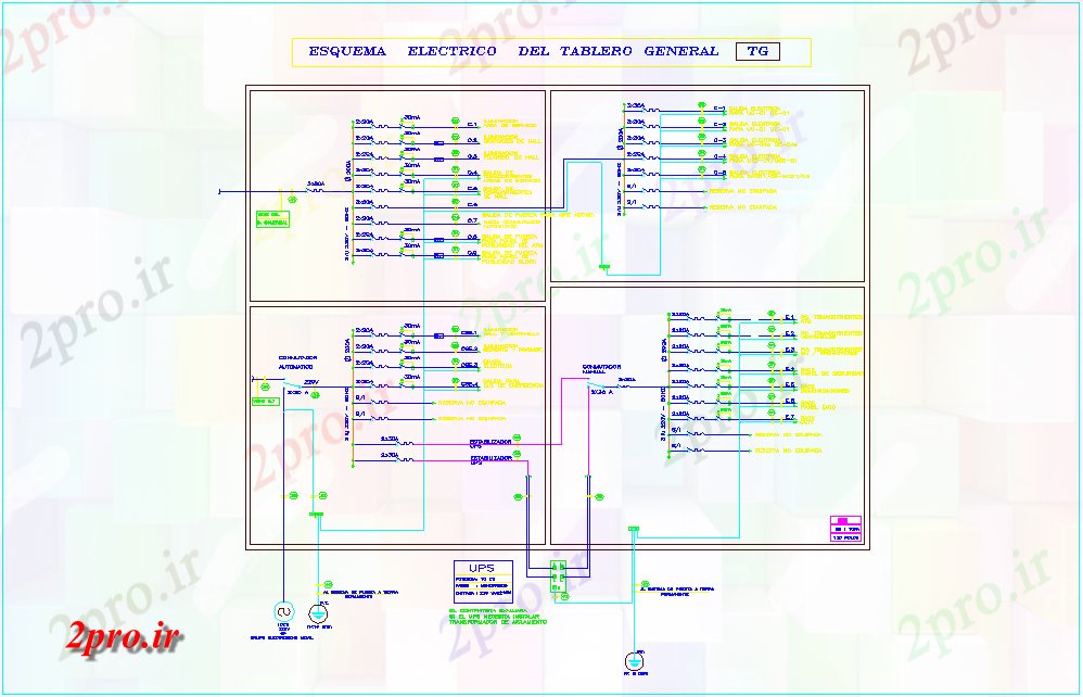 دانلود نقشه طراحی داخلی هیئت مدیره عمومی  نمودار های الکتریکی با خط برق برای IIEE  دفتر  (کد79217)