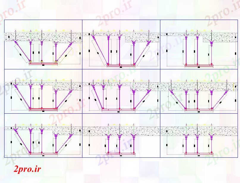 دانلود نقشه جزئیات ساخت و ساز سقف آویز طرحی جزئیات  (کد79249)