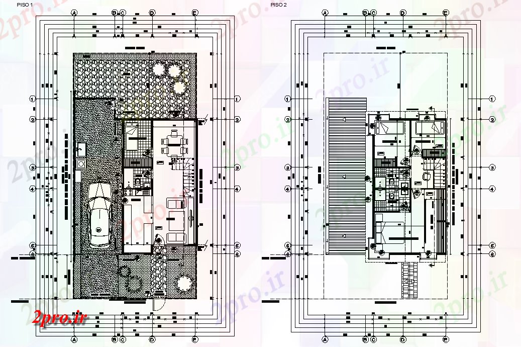 دانلود نقشه مسکونی ، ویلایی ، آپارتمان خانه های تک خانواده طرحی کار 10 در 19 متر (کد79268)