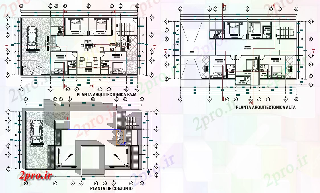 دانلود نقشه مسکونی ، ویلایی ، آپارتمان خانه مسکونی طرحی برنامه ریزی 10 در 15 متر (کد79279)