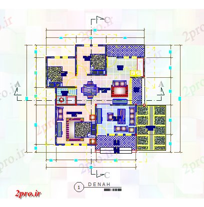 دانلود نقشه مسکونی ، ویلایی ، آپارتمان طرحی ارائه تک خانواده طراحی خانه طراحی 10 در 11 متر (کد79340)