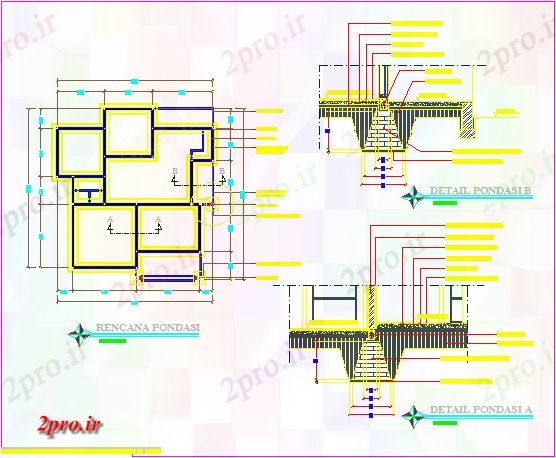 دانلود نقشه جزئیات پایه بنیاد طراحی طرحی جزئیات از تک خانواده طراحی خانه طراحی (کد79345)