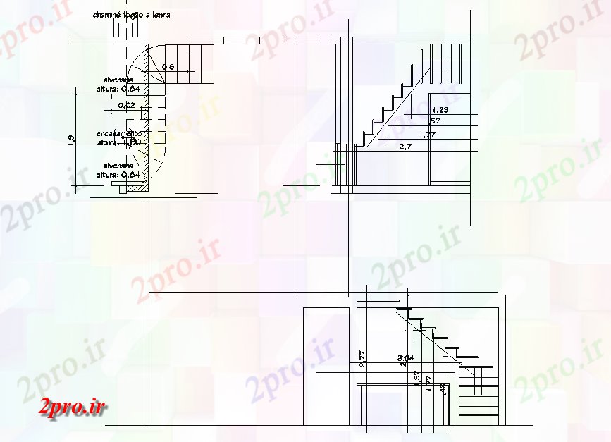 دانلود نقشه جزئیات ساخت و ساز طرحی پله و بخش  چیدمان (کد79378)