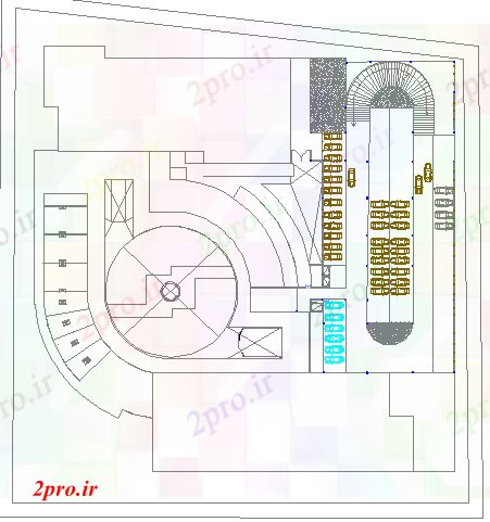 دانلود نقشه هایپر مارکت  - مرکز خرید - فروشگاه جزئیات زیرزمین طراحی طبقه از خرید مرکز (کد79426)