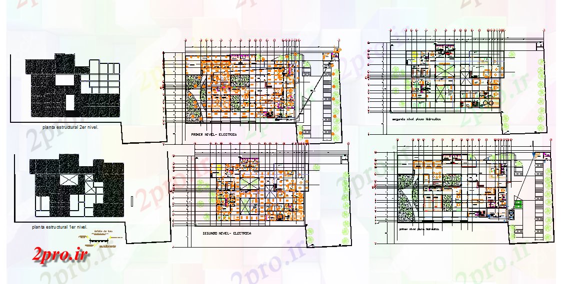 دانلود نقشه بیمارستان - درمانگاه - کلینیک جزئیات بیمارستان و طراحی 41 در 67 متر (کد79443)