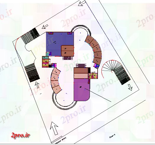 دانلود نقشه هایپر مارکت - مرکز خرید - فروشگاه جزئیات زمین طراحی طبقه از خرید پروژه مرکز 57 در 70 متر (کد79492)