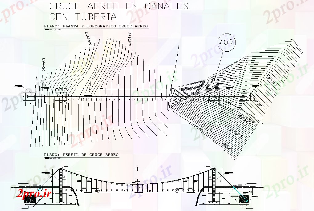 دانلود نقشه جزئیات ساخت و ساز Aero را عبور در کانال با لوله (کد79547)