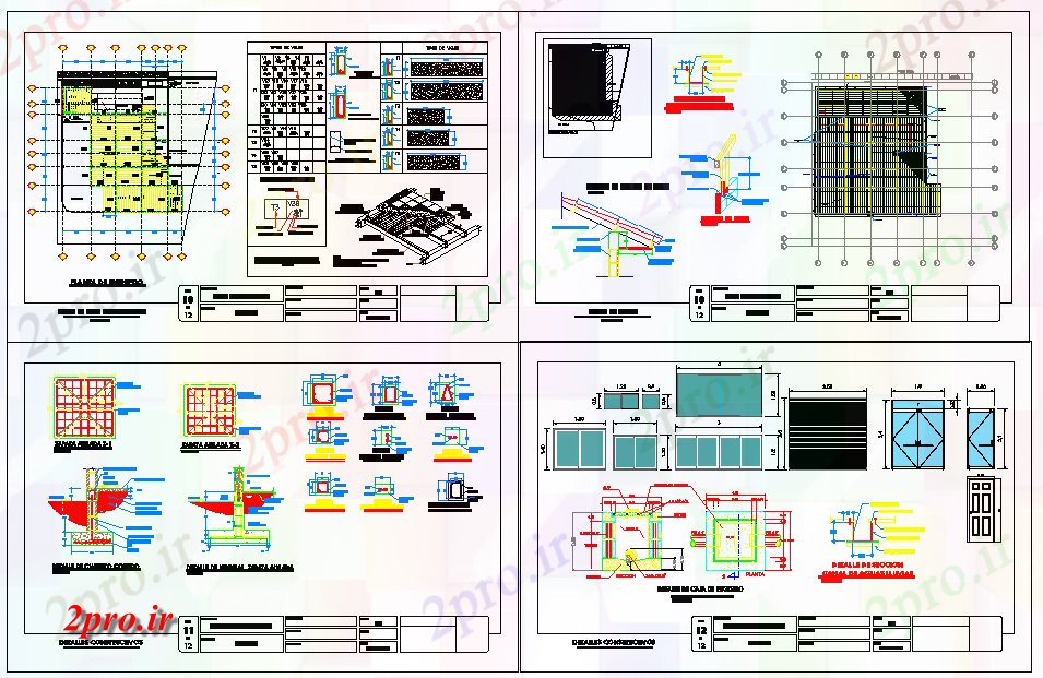 دانلود نقشه پلان مقطعی ساختار جزئیات ساخت و ساز  طراحی (کد79718)