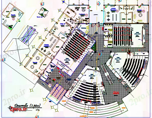 دانلود نقشه هایپر مارکت  - مرکز خرید - فروشگاه جزئیات طراحی طبقه دوم خرید مینی مرکز (کد79719)