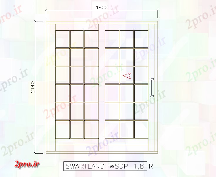 دانلود نقشه جزئیات طراحی در و پنجره  اسکوایر طرحی بلوک در جزئیات نمای درب (کد79741)