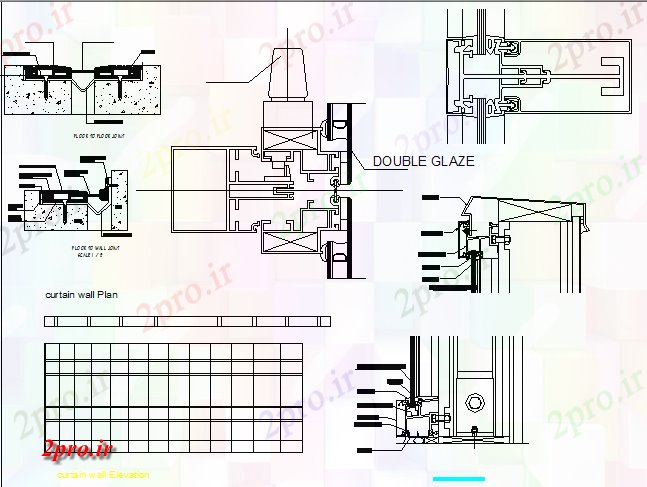 دانلود نقشه جزئیات ساخت و ساز جزئیات ساخت و ساز دیوار ساختمان شرکت های بزرگ (کد79746)