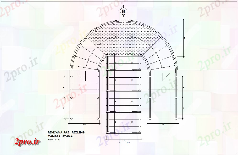 دانلود نقشه جزئیات ساختار  ساختار فولادی در راه راه ورود با نرده های  را برای ساختمان اداری (کد79772)
