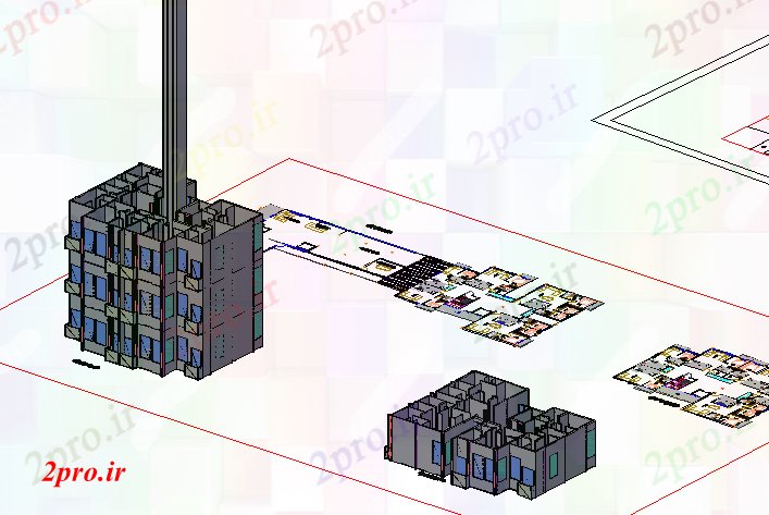 دانلود نقشه ساختمان مرتفع مسکن بلند و ساخت و ساز خودکار جزئیات تجاری 32 در 33 متر (کد79802)