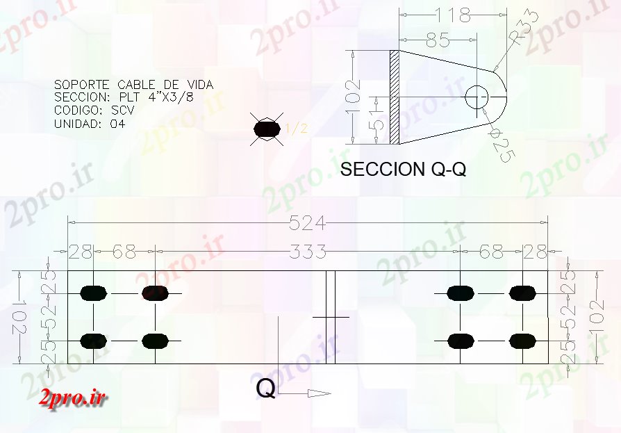 دانلود نقشه جزئیات ساخت و ساز برنامه حمایت کابل زندگی و بخش جزئیات (کد79836)