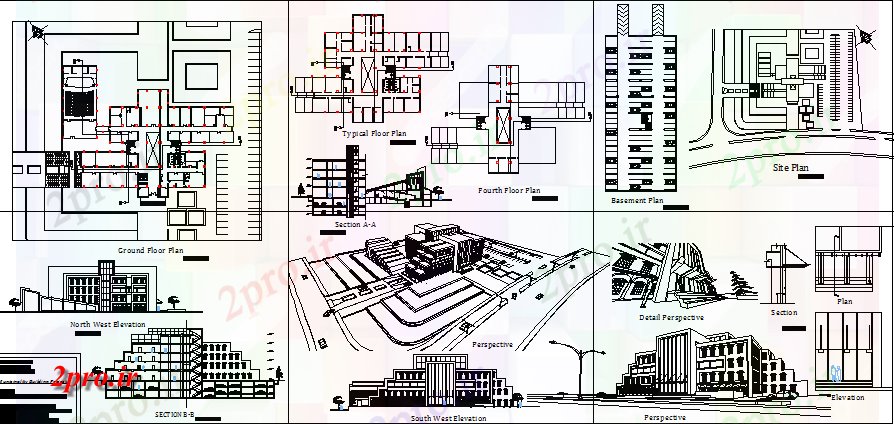 دانلود نقشه ساختمان دولتی ، سازمانی چند دان جزئیات ساختمان شهرداری خودکار 31 در 39 متر (کد79852)