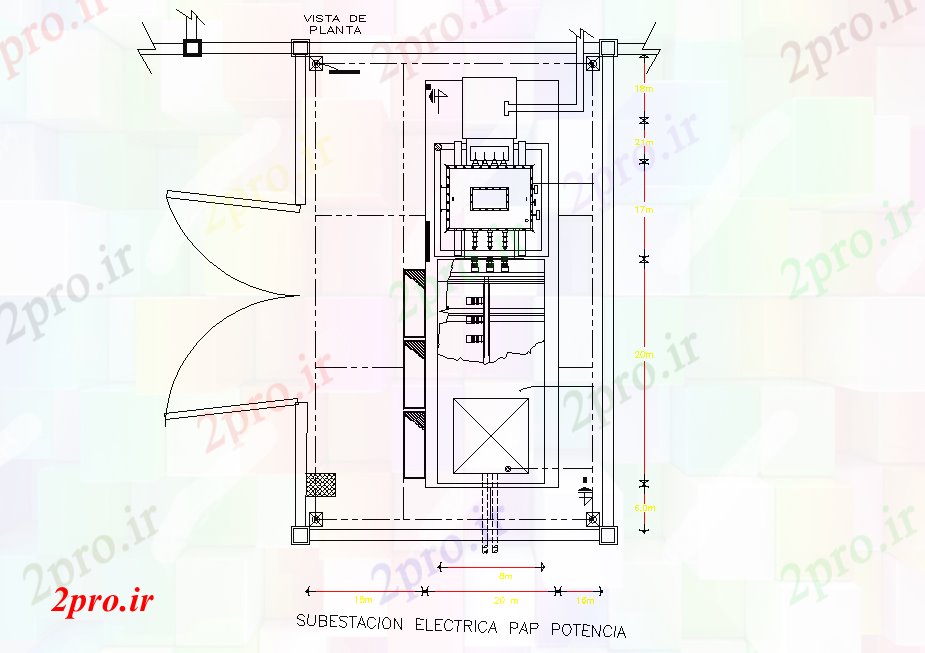 دانلود نقشه معماری ایستگاه فرعی برق  (کد79887)