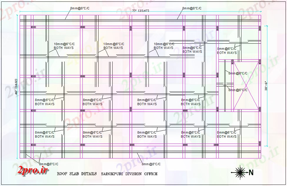 دانلود نقشه جزئیات ساختار  دفتر تقسیم سقف دال سرباز با دیدگاه ساختاری (کد79939)