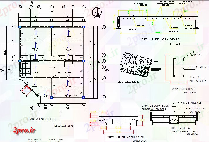 دانلود نقشه ساختمان اداری - تجاری - صنعتی ساختمان اداری جزئیات ساختار با ساخت و ساز 16 در 17 متر (کد80006)