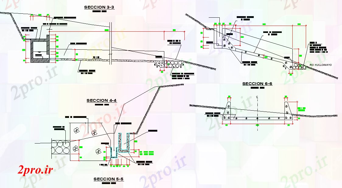 دانلود نقشه جزئیات لوله کشی جزئیات برنامه کانال آبیاری ، قسمت های طرح (کد80046)