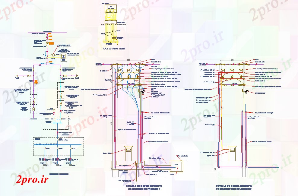 دانلود نقشه جزئیات ساخت و ساز بخش شبکه برق طرحی جزئیات (کد80129)