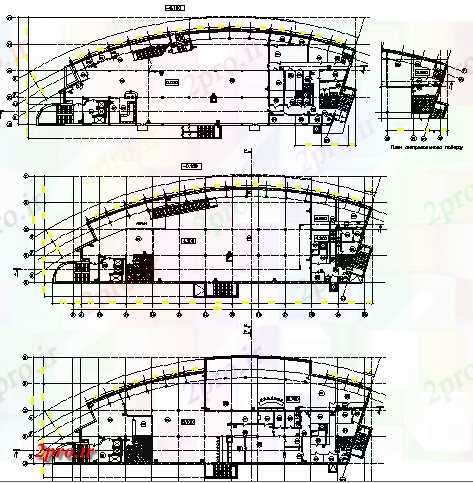 دانلود نقشه هایپر مارکت  - مرکز خرید - فروشگاه زمین، اولین و طراحی طبقه بالا جزئیات مرکز خرید (کد80141)
