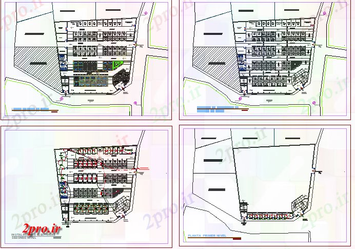 دانلود نقشه هایپر مارکت - مرکز خرید - فروشگاه محصولات غذایی کف بازار طرحی معماری جزئیات طرح 36 در 42 متر (کد80144)
