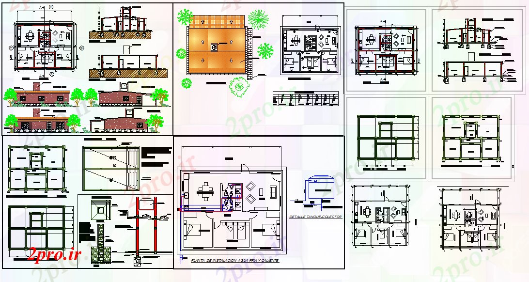 دانلود نقشه مسکونی ، ویلایی ، آپارتمان طرحی خانه مدرن 15 در 19 متر (کد80148)