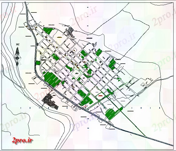 دانلود نقشه برنامه ریزی شهری محوطه سازی با جزئیات طرحی سایت از مرکز خرید (کد80164)