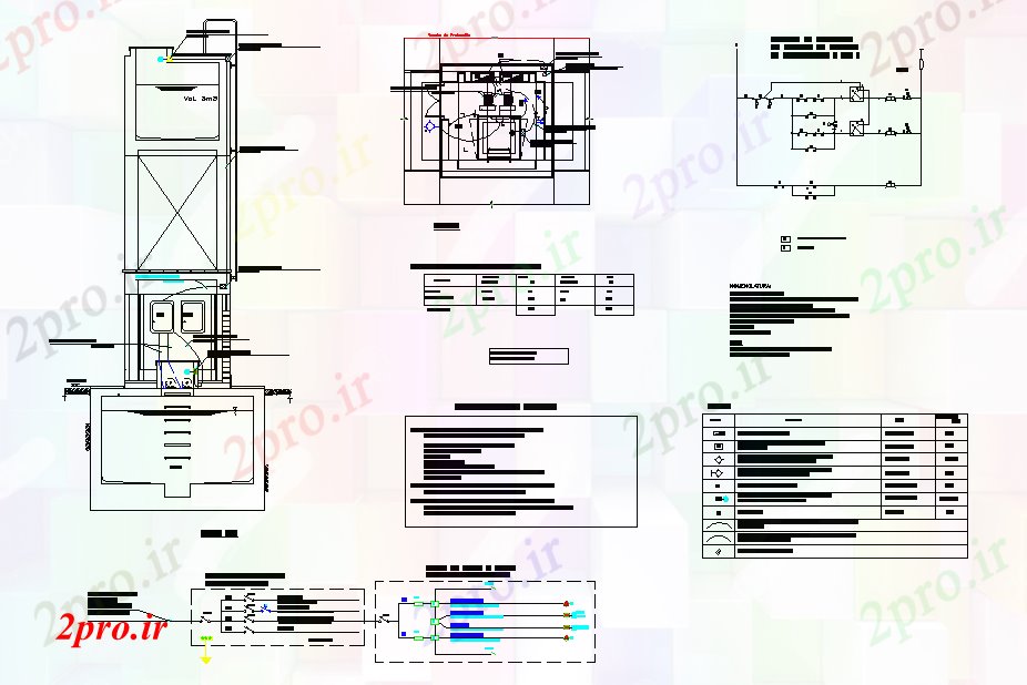 دانلود نقشه جزئیات لوله کشی برق بالا طرحی مخزن  (کد80185)