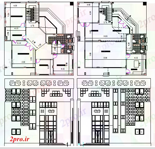 دانلود نقشه ساختمان اداری - تجاری - صنعتی اداره طرحی طبقه ساختمان و خودکار جزئیات 15 در 16 متر (کد80247)