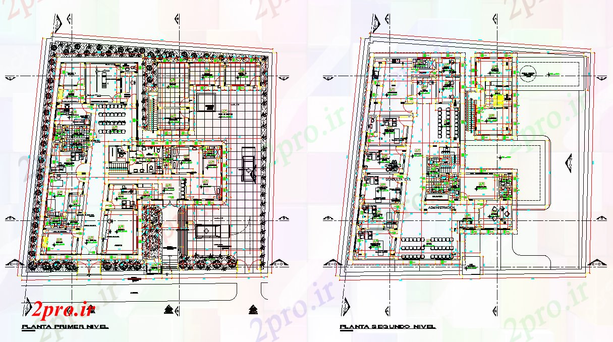 دانلود نقشه ساختمان دولتی ، سازمانی کلینیک انجمن طراحی 18 در 25 متر (کد80330)