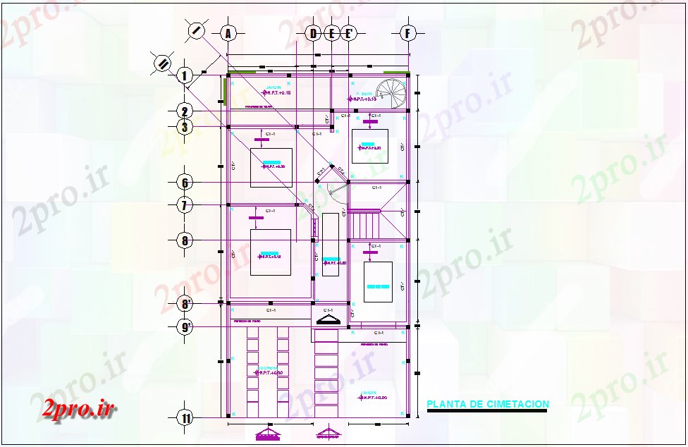 دانلود نقشه جزئیات ساخت و ساز طرحی بنیاد با  جزئیات  ساخت و ساز خانه (کد80342)