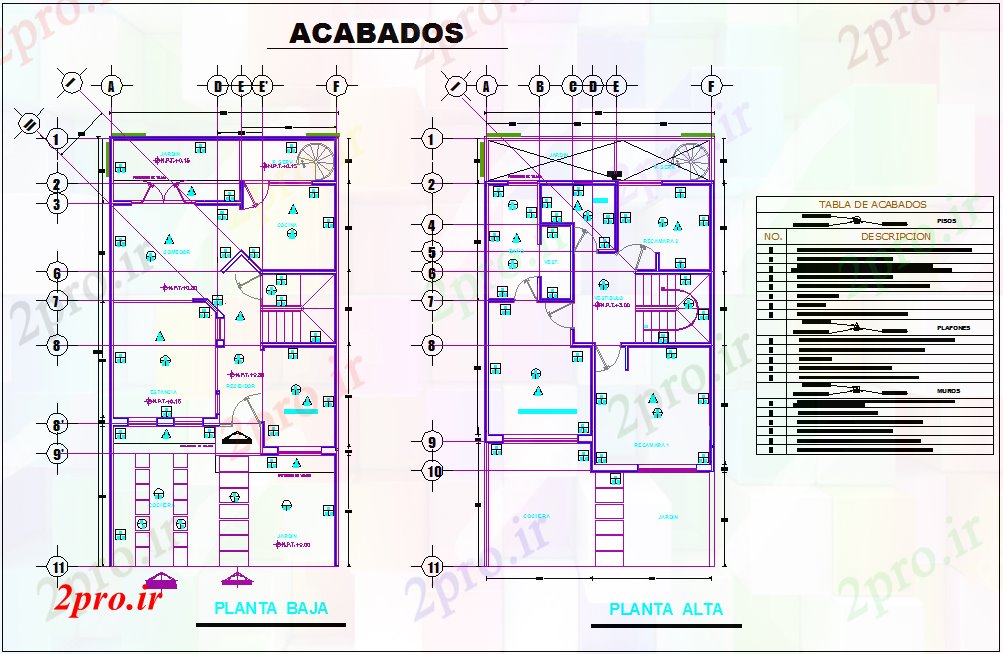 دانلود نقشه جزئیات معماری شرح جزئیات با طرحی طبقه پایان برای خانه (کد80345)
