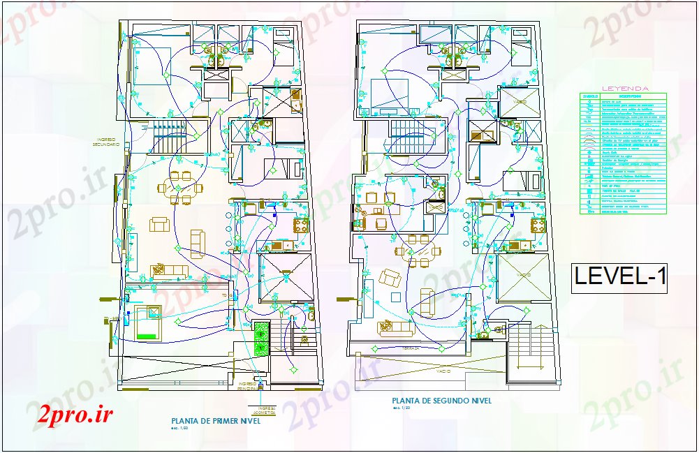 دانلود نقشه طراحی داخلی طرحی نصب و راه اندازی برق خانه برای سطح اول (کد80453)