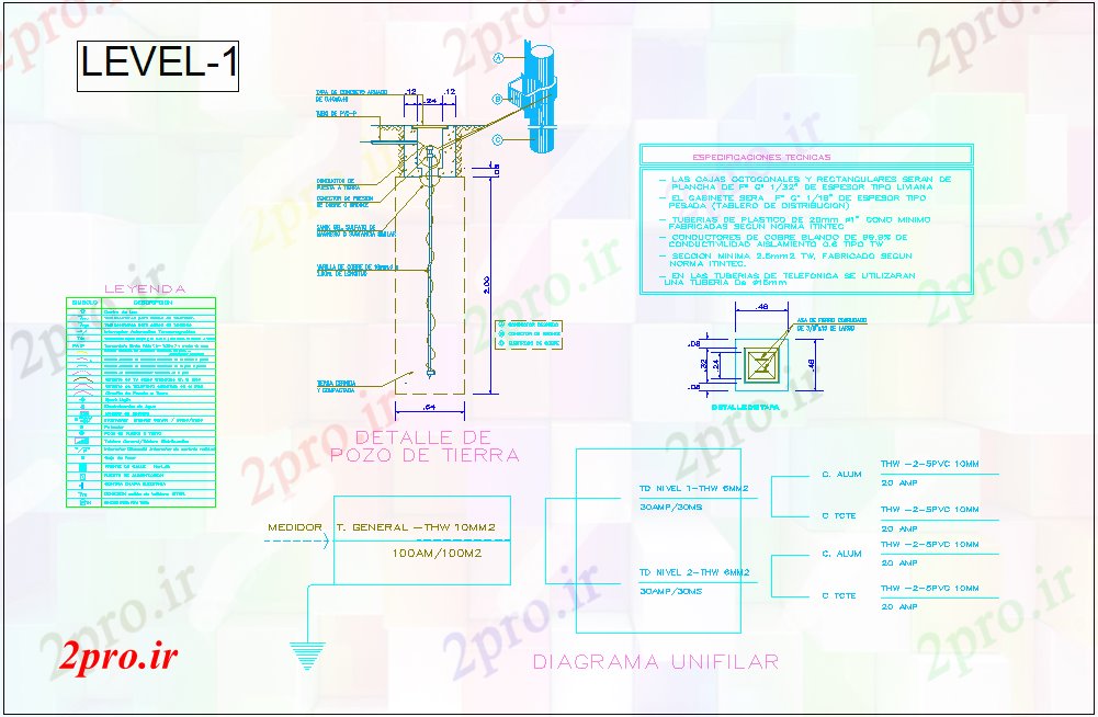 دانلود نقشه طراحی داخلی جزئیات الکتریکی با نمای خانه برای سطح اول (کد80455)