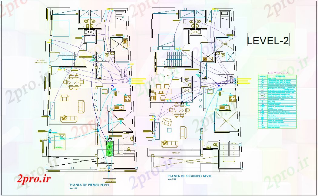 دانلود نقشه طراحی داخلی طرحی نصب و راه اندازی برق خانه برای سطح دوم (کد80456)
