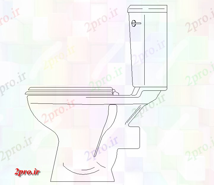 دانلود نقشه تجهیزات بهداشتی توالت جانبی نمای بلوک طراحی (کد80596)