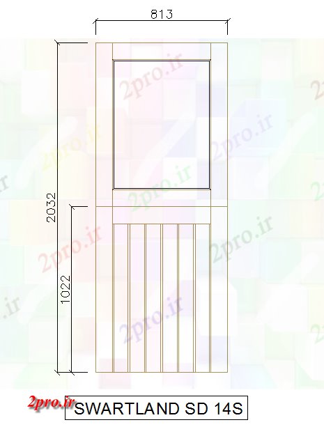 دانلود نقشه جزئیات طراحی در و پنجره  جامد جزئیات چوبی درب (کد80601)