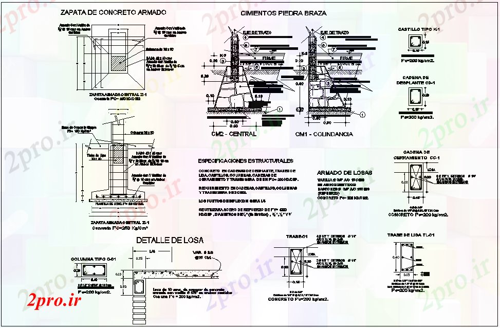 دانلود نقشه ستون طرحی ستون و بخش  با  ساختار محدوده اقامت (کد80669)