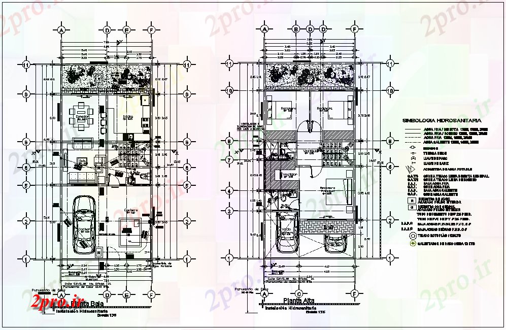 دانلود نقشه جزئیات لوله کشی  هیدرولیک با طرحی کم و طبقه بالا خانه (کد80670)