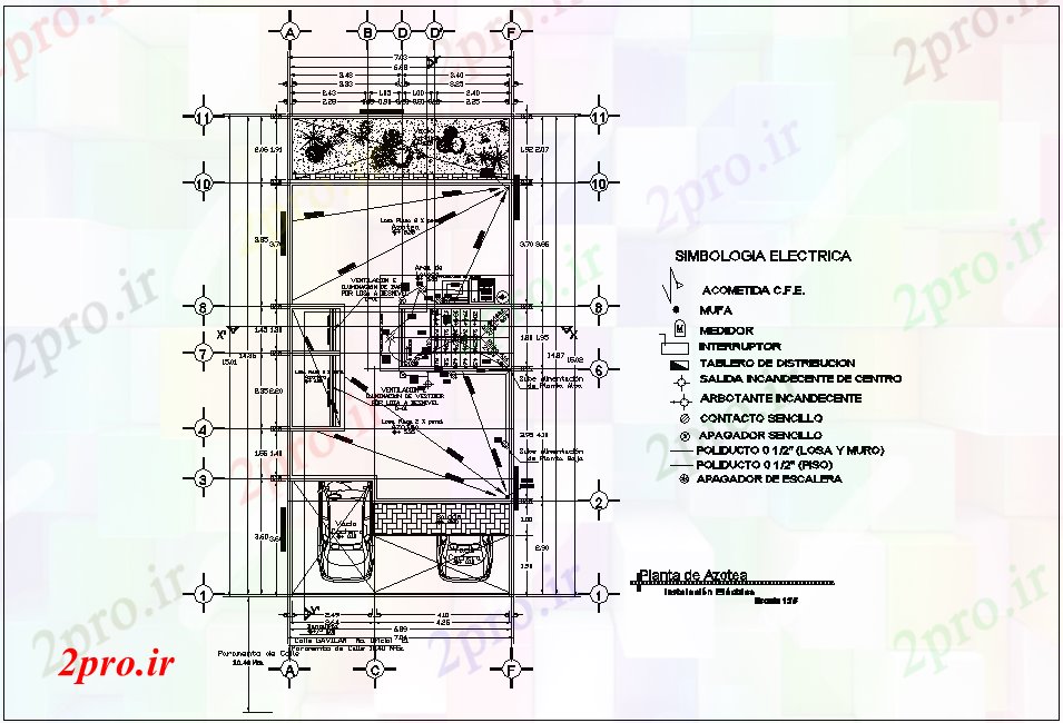 دانلود نقشه طراحی داخلی  نصب و راه اندازی برق در طرحی سقف بالای خانه با افسانه های الکتریکی (کد80681)