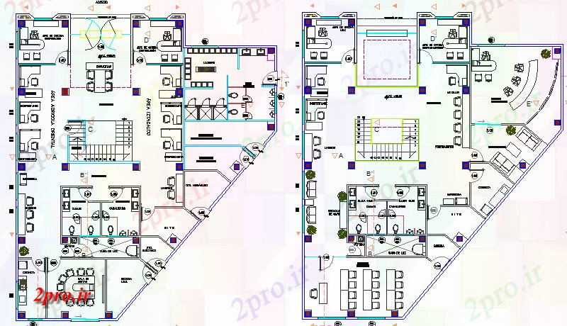 دانلود نقشه ساختمان دولتی ، سازمانی زمین و اولین طرحی طبقه از دولت خدمات به مشتریان مرکز 20 در 23 متر (کد80751)