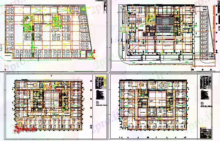 دانلود نقشه ساختمان مرتفعچهار دان طراحی طبقه ساختمان اداری جزئیات 30 در 40 متر (کد80753)