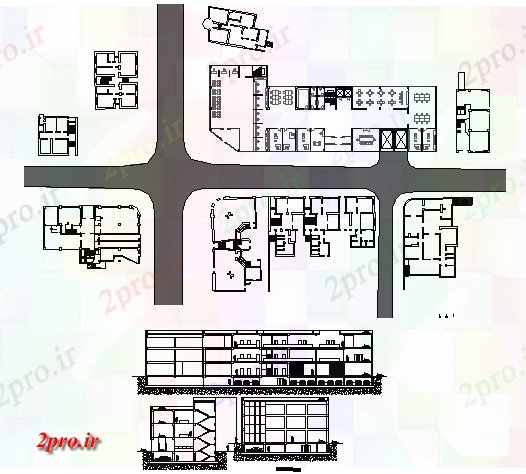 دانلود نقشه بانک ها چند دان جزئیات معماری ساختمان اداری بانک 24 در 65 متر (کد80761)