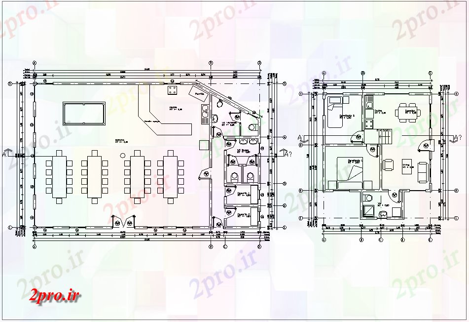 دانلود نقشه مسکونی ، ویلایی ، آپارتمان طرحی طبقه از منطقه مسکونی با معماری 17 در 27 متر (کد80772)