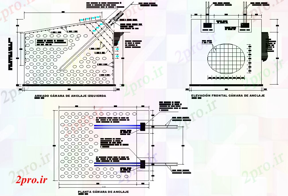 دانلود نقشه جزئیات ساخت و ساز قنات قصیده 180 متر طرحی و بخش  (کد80799)