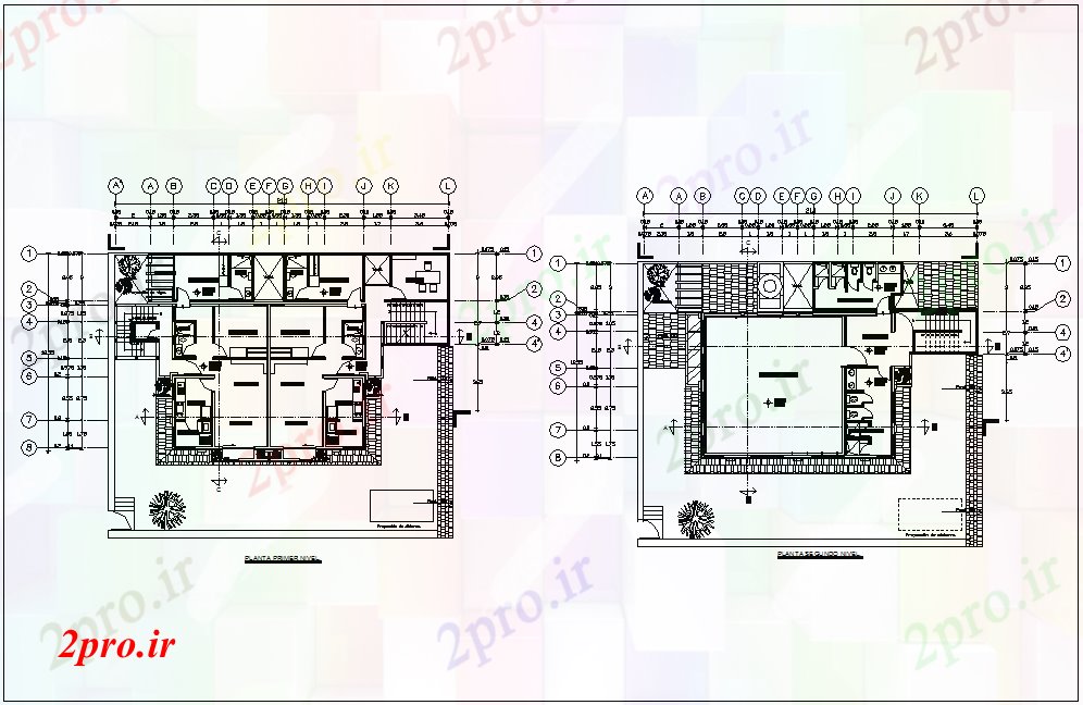 دانلود نقشه مسکونی ، ویلایی ، آپارتمان معماری طرحی طبقه از خانه 12 در 21 متر (کد80809)