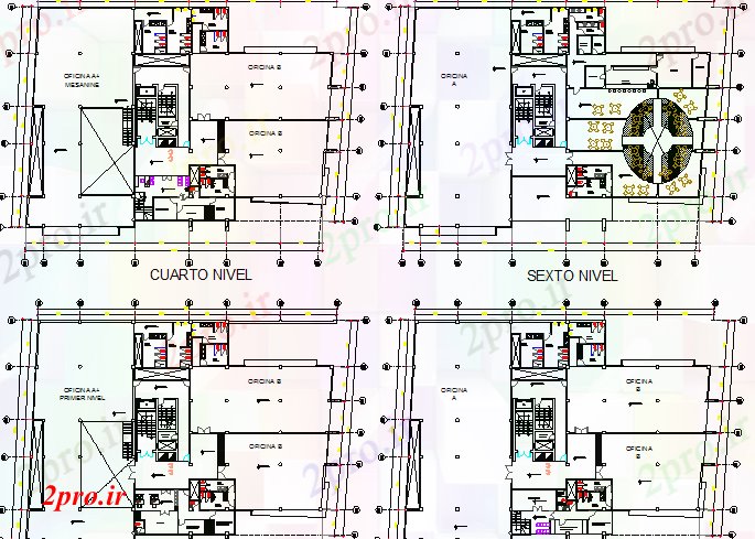 دانلود نقشه ساختمان اداری - تجاری - صنعتی طرحی سرمایه گذاری ساختمان اداری طرحی طبقه جزئیات 31 در 42 متر (کد80812)