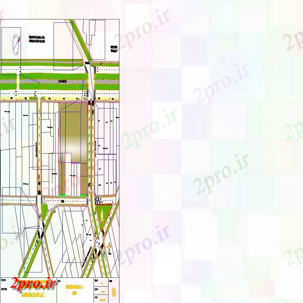 دانلود نقشه ساختمان اداری - تجاری - صنعتی طرحی سایت با محوطه سازی از ساختمان اداری (کد80822)